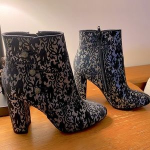 Nina Black and Silver Booties